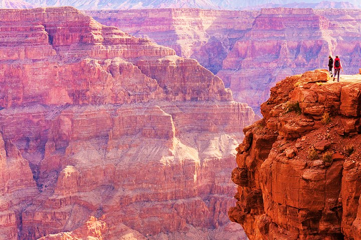 a canyon with a mountain in the background